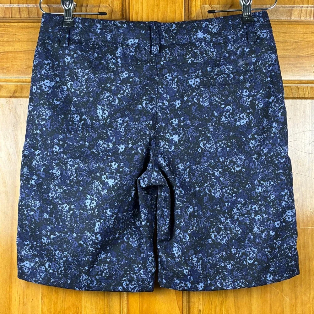 Under Armour Boys Drive Blue Splatter Print Golf Shorts Activewear Sz Lg